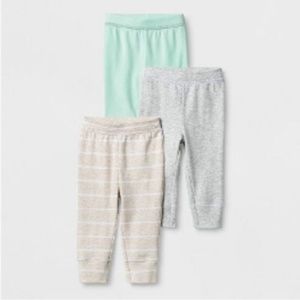 Baby Boy Pants 3 pack Bottoms Mint Gray NEW